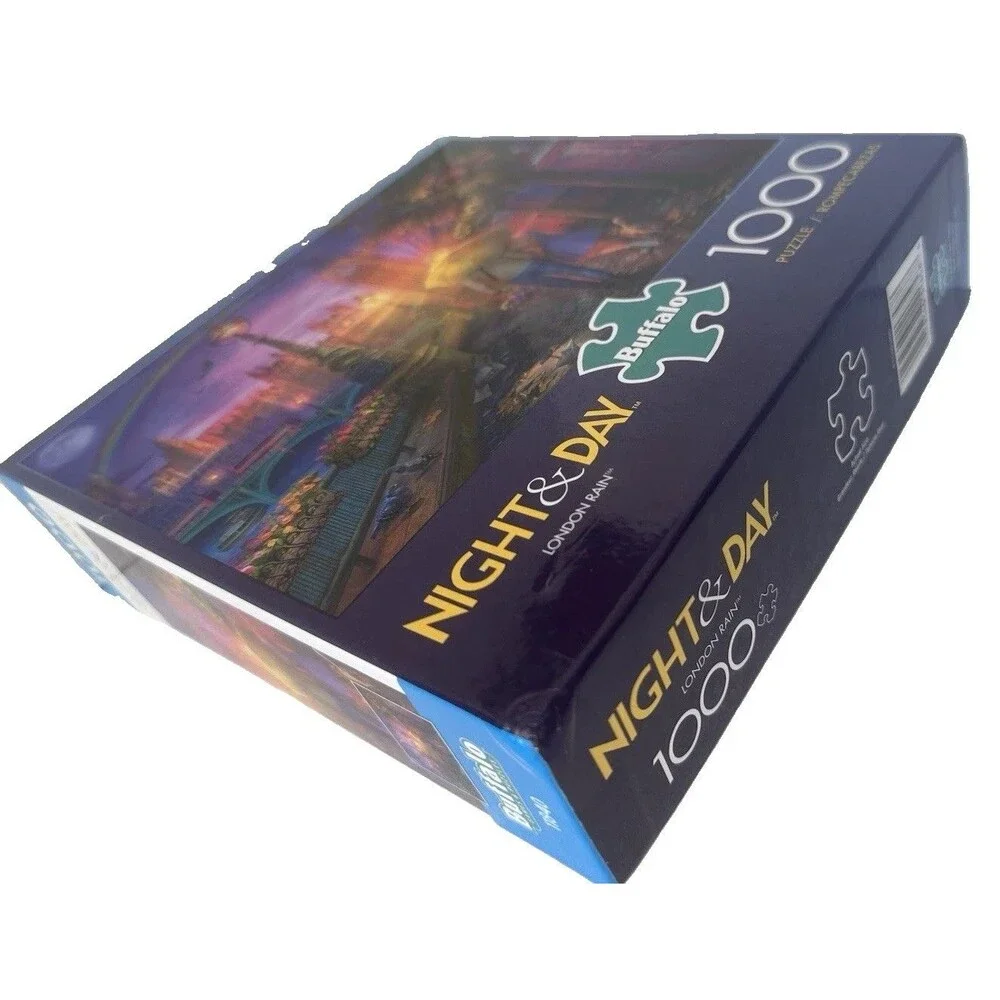 Buffalo Night & Day London Rain 1000-Piece Architecture Cardboard Puzzle SEALED